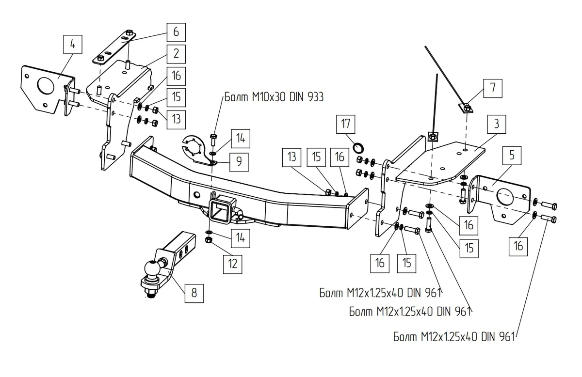 Фаркоп TowRus для GAC GS8 2021- Арт. 109182 109182 в Хабаровск