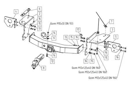 Фаркоп TowRus для GAC GS8 2021- Арт. 109183 109183 в Хабаровск