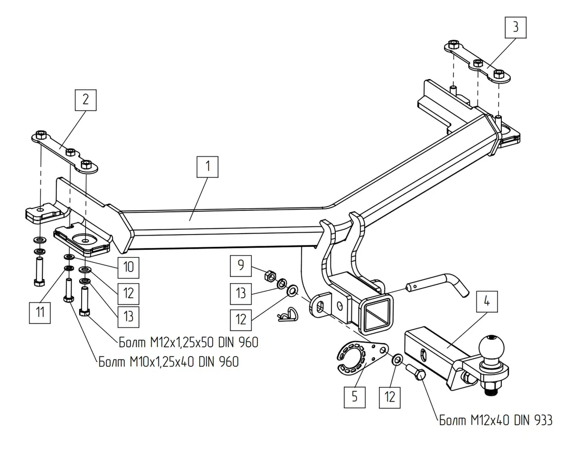 Фаркоп TowRus для GAC GS4 2024- Арт. 299415 299415 в Хабаровск